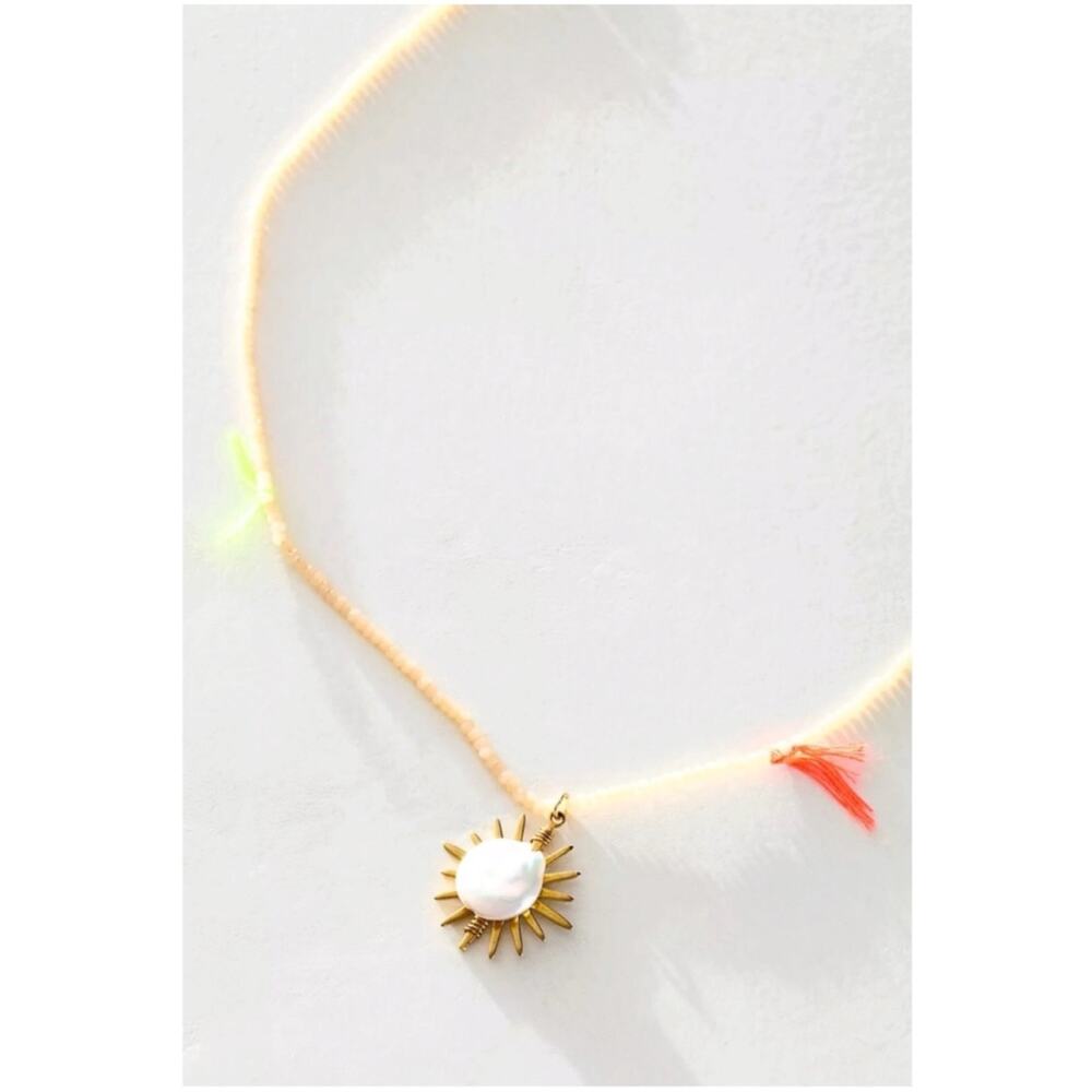 Free People Ariana Ost Sunlight Choker in Citrine NWT Sun Charm Bohemian Dainty - Picture 5 of 11